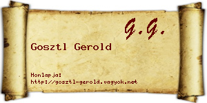 Gosztl Gerold névjegykártya